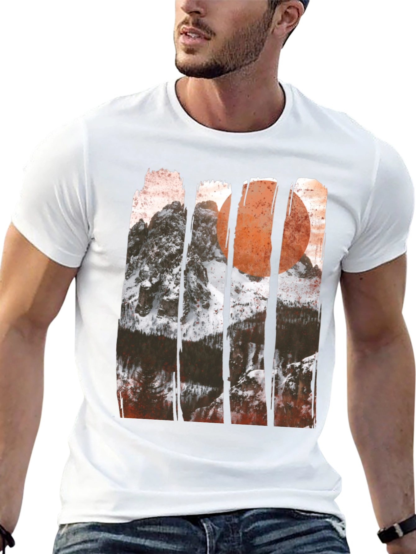 Camiseta Gráfica Montaña y Sol