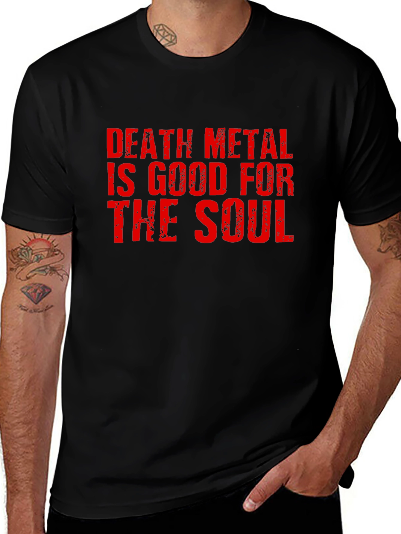 Camiseta Negra Death Metal para Hombre
