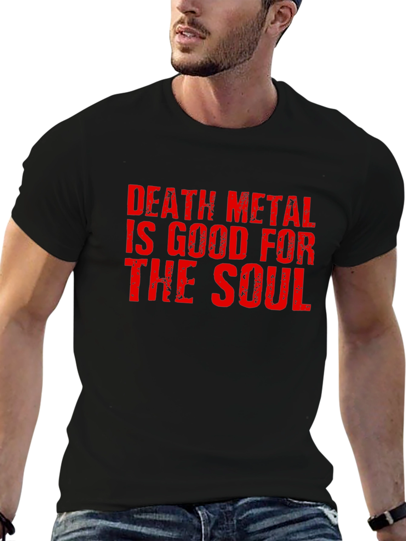 Camiseta Negra Death Metal para Hombre