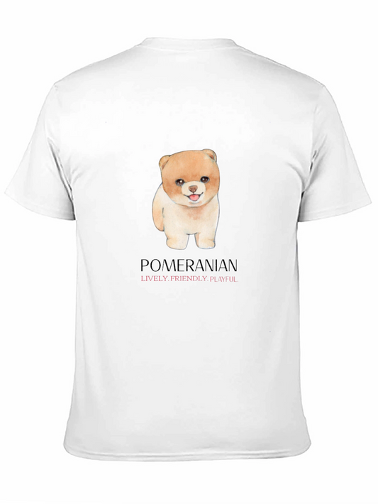 Camiseta Negra con Diseño de Pomerania Adorable