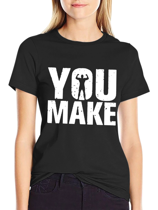 Camiseta Negra YOU MAKE ME Gimnasio