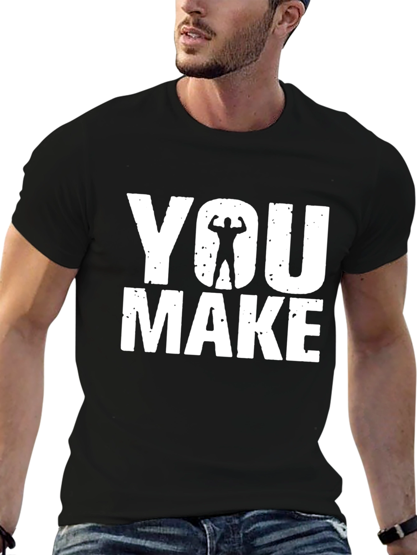Camiseta Negra YOU MAKE ME Gimnasio