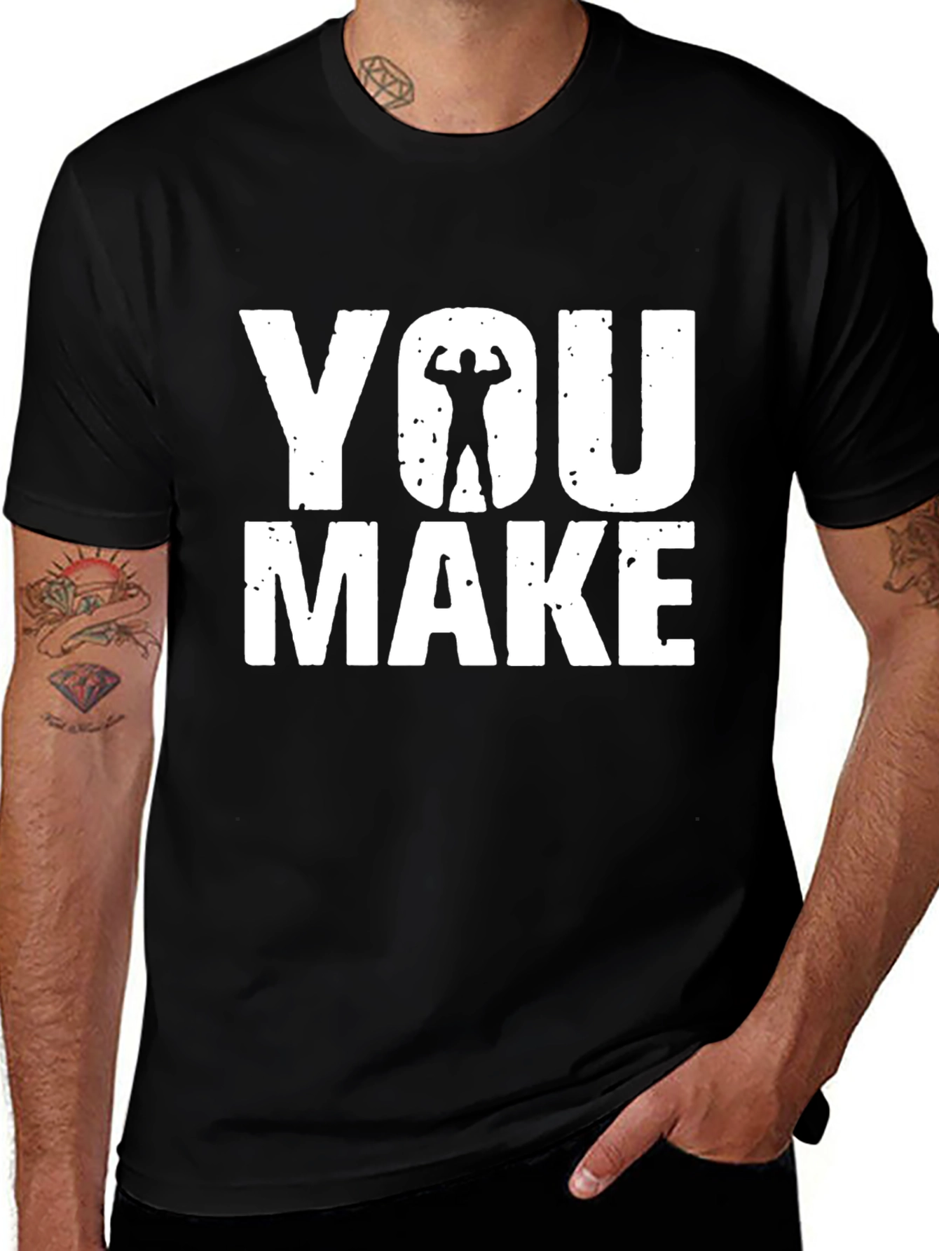 Camiseta Negra YOU MAKE ME Gimnasio