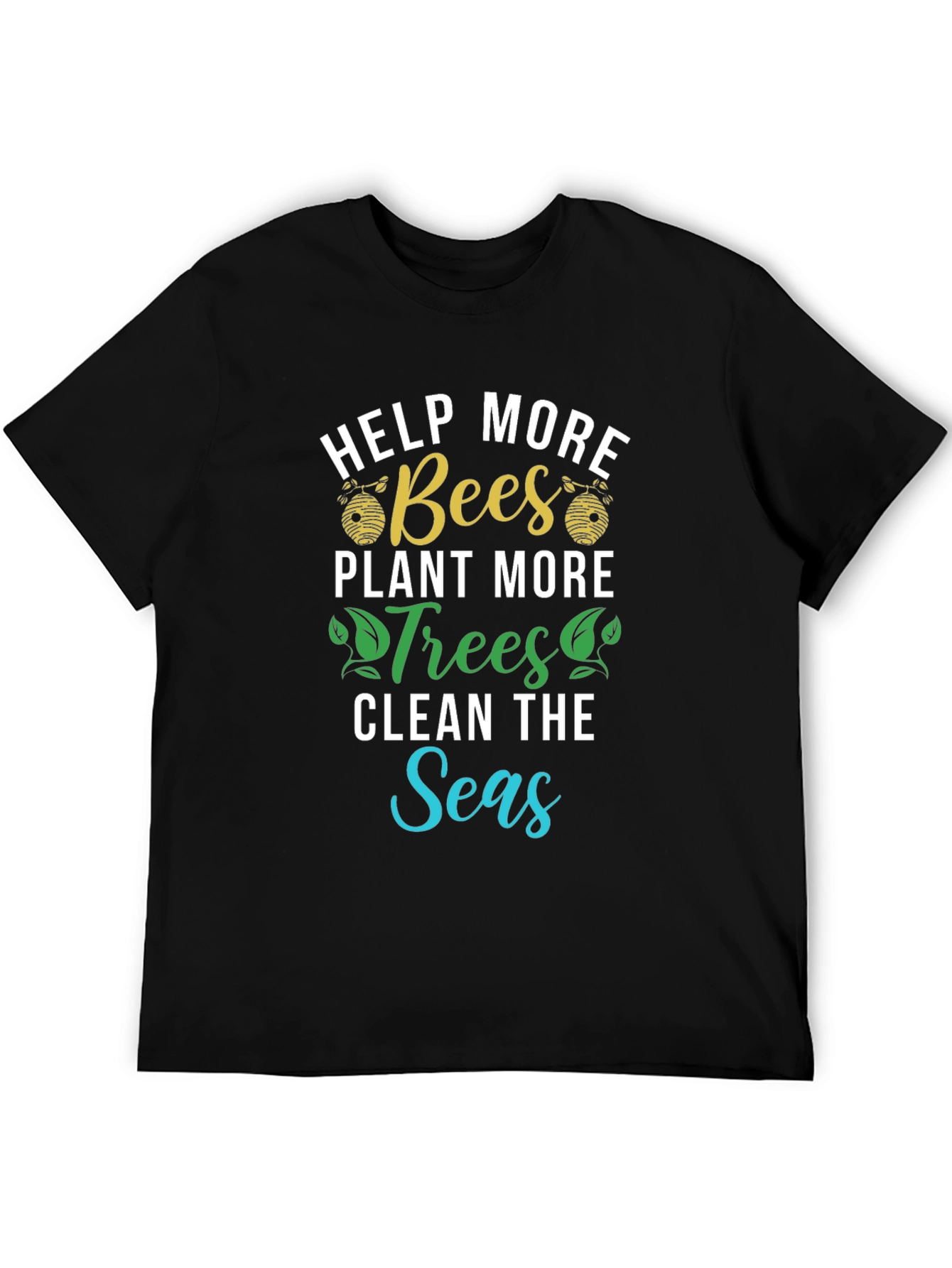 Camiseta Ecológica: Salvar Abejas Plantar Árboles Limpiar Mares