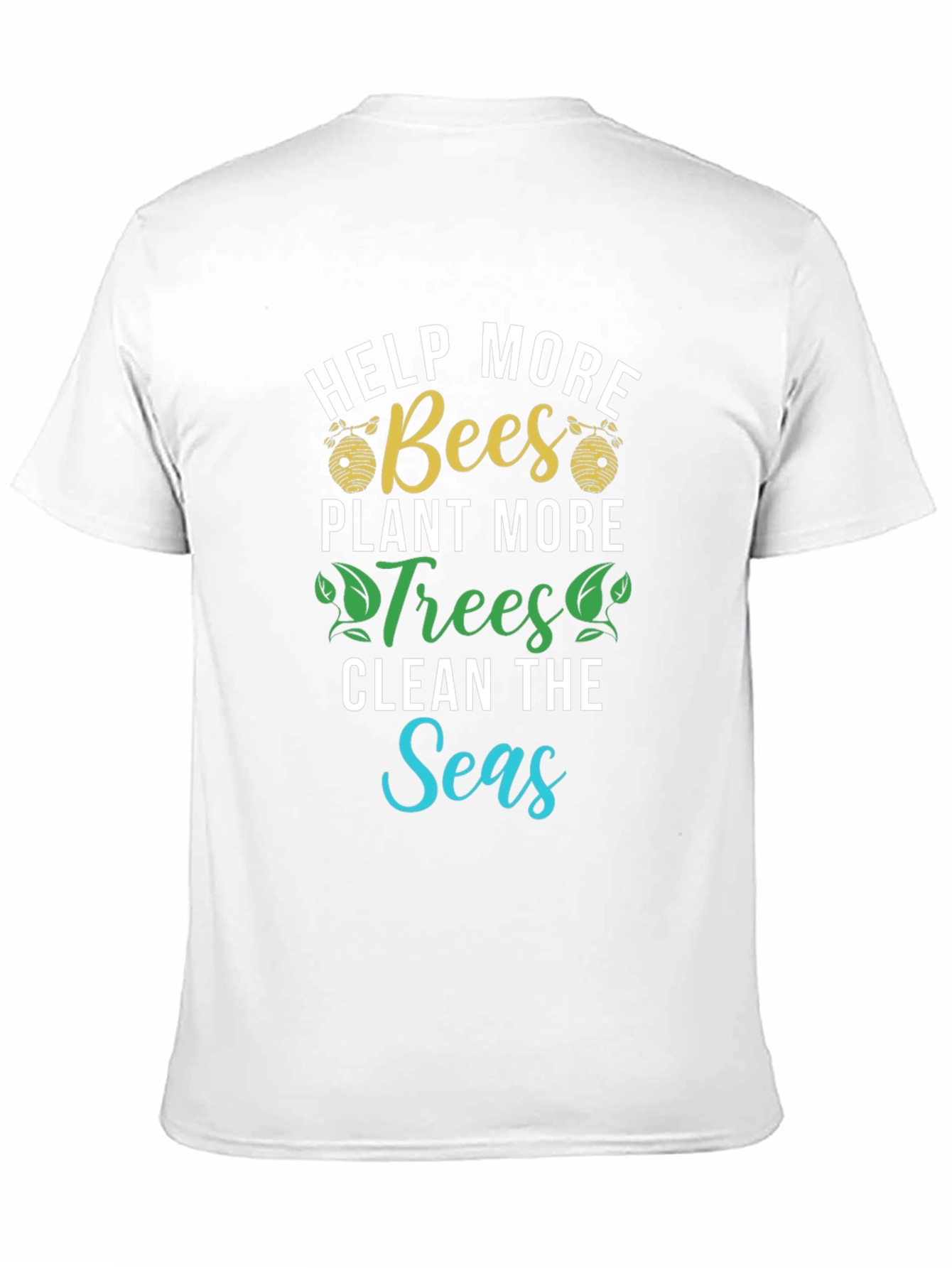 Camiseta Ecológica: Salvar Abejas Plantar Árboles Limpiar Mares