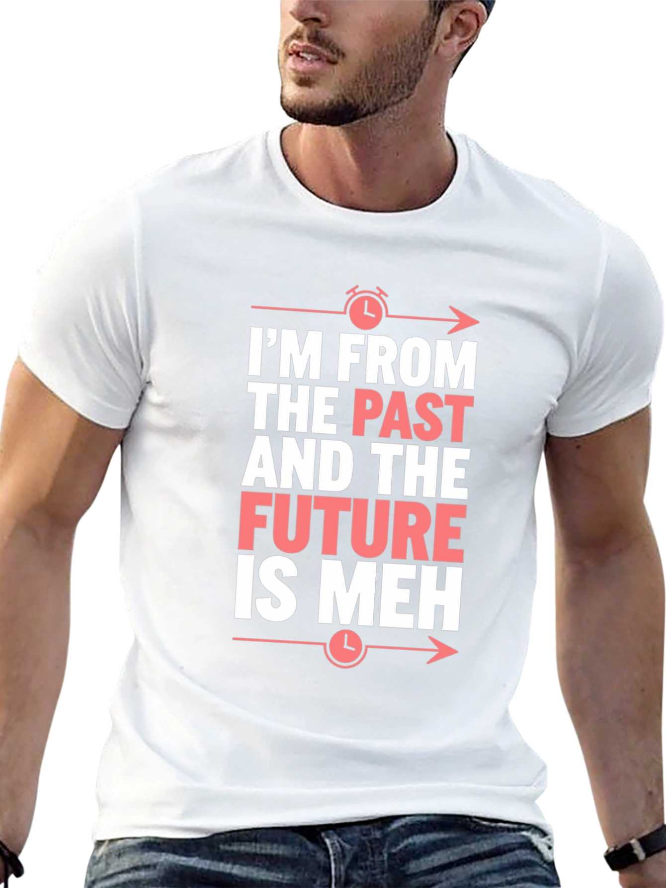 Camiseta Negra: Pasado Futuro ¡Meh! Divertida