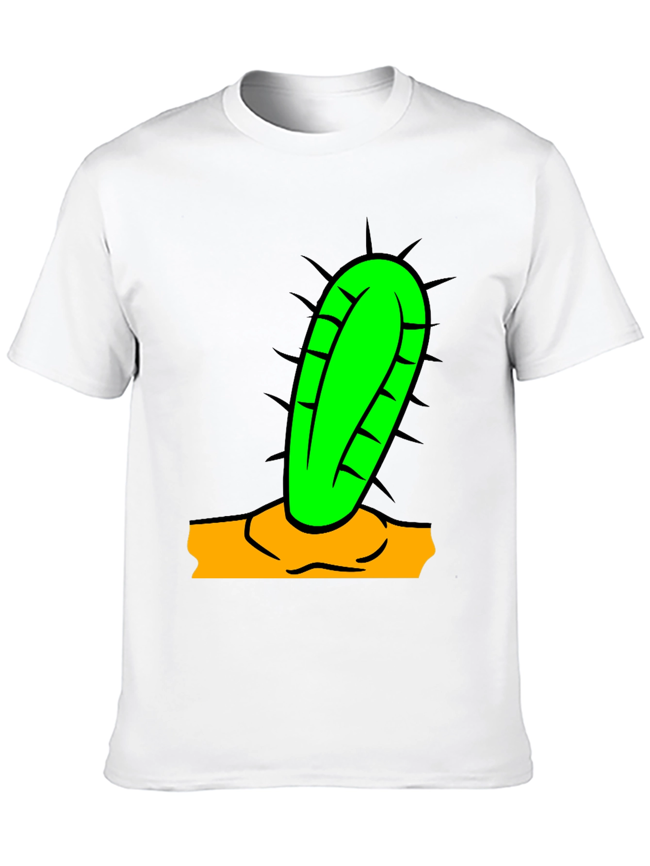 Camiseta Negra con Diseño de Cactus Divertido
