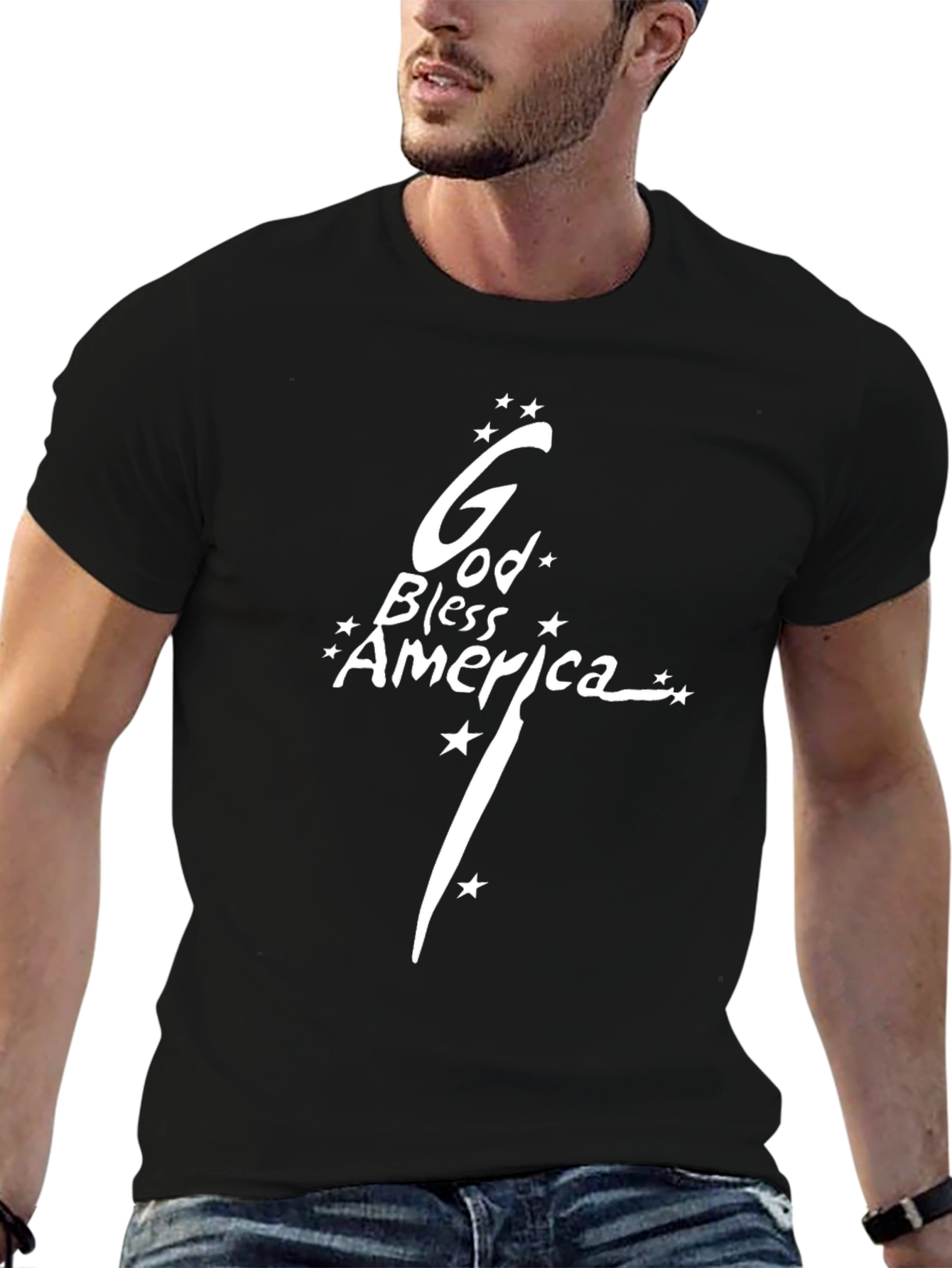 Camiseta Negra: Dios Bendiga América