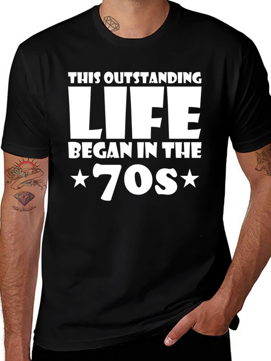 Camiseta Negra con Diseño Vida en los 70