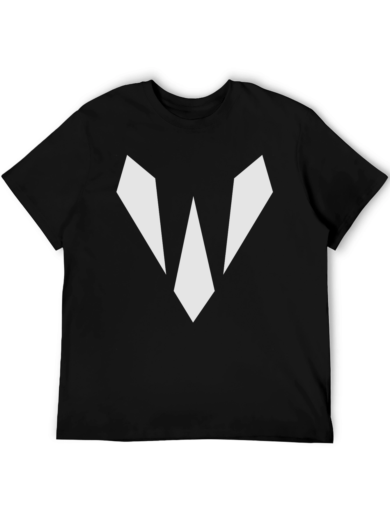 Camiseta Negra con Diseño Abstracto en Blanco