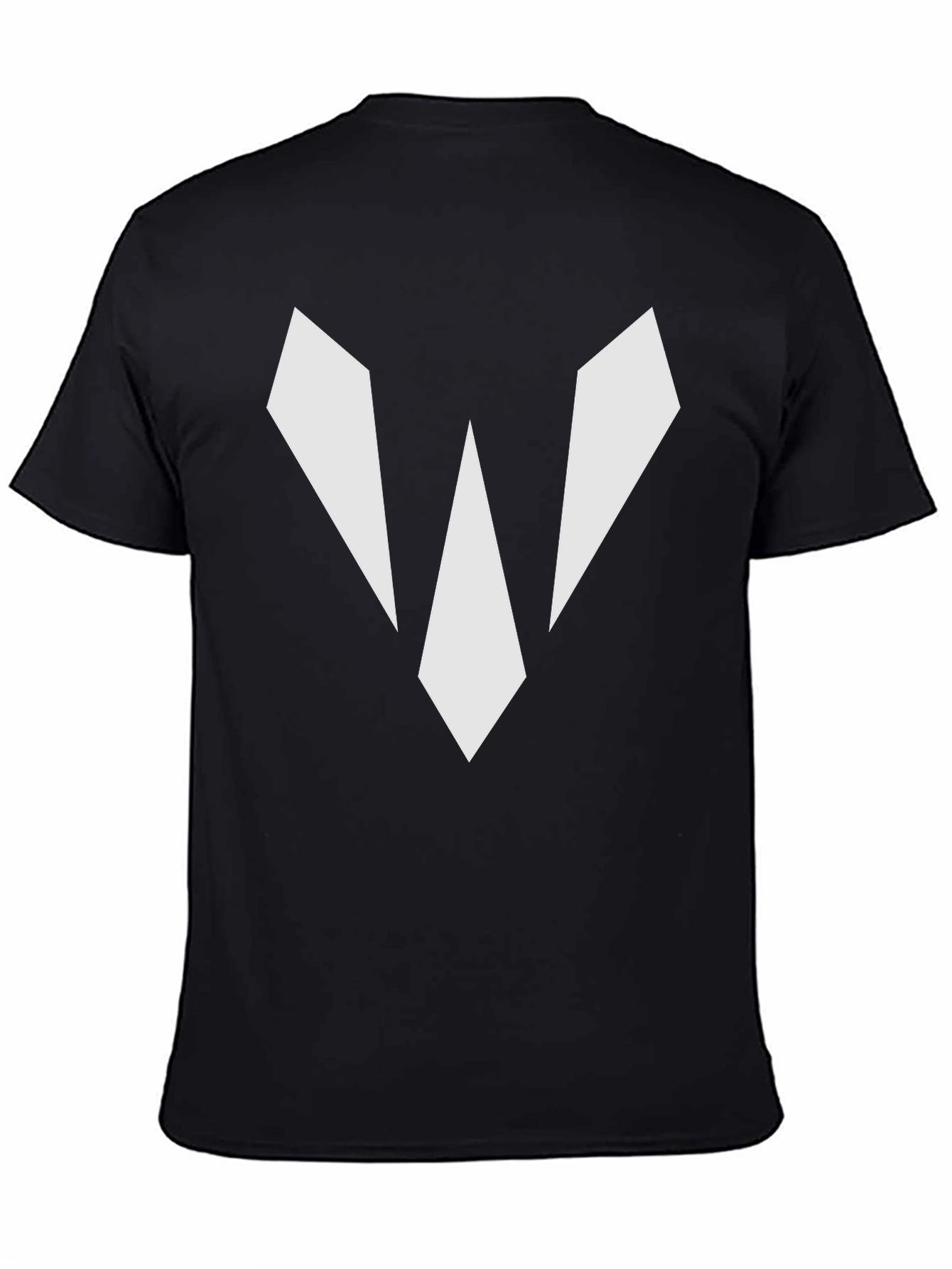 Camiseta Negra con Diseño Abstracto en Blanco
