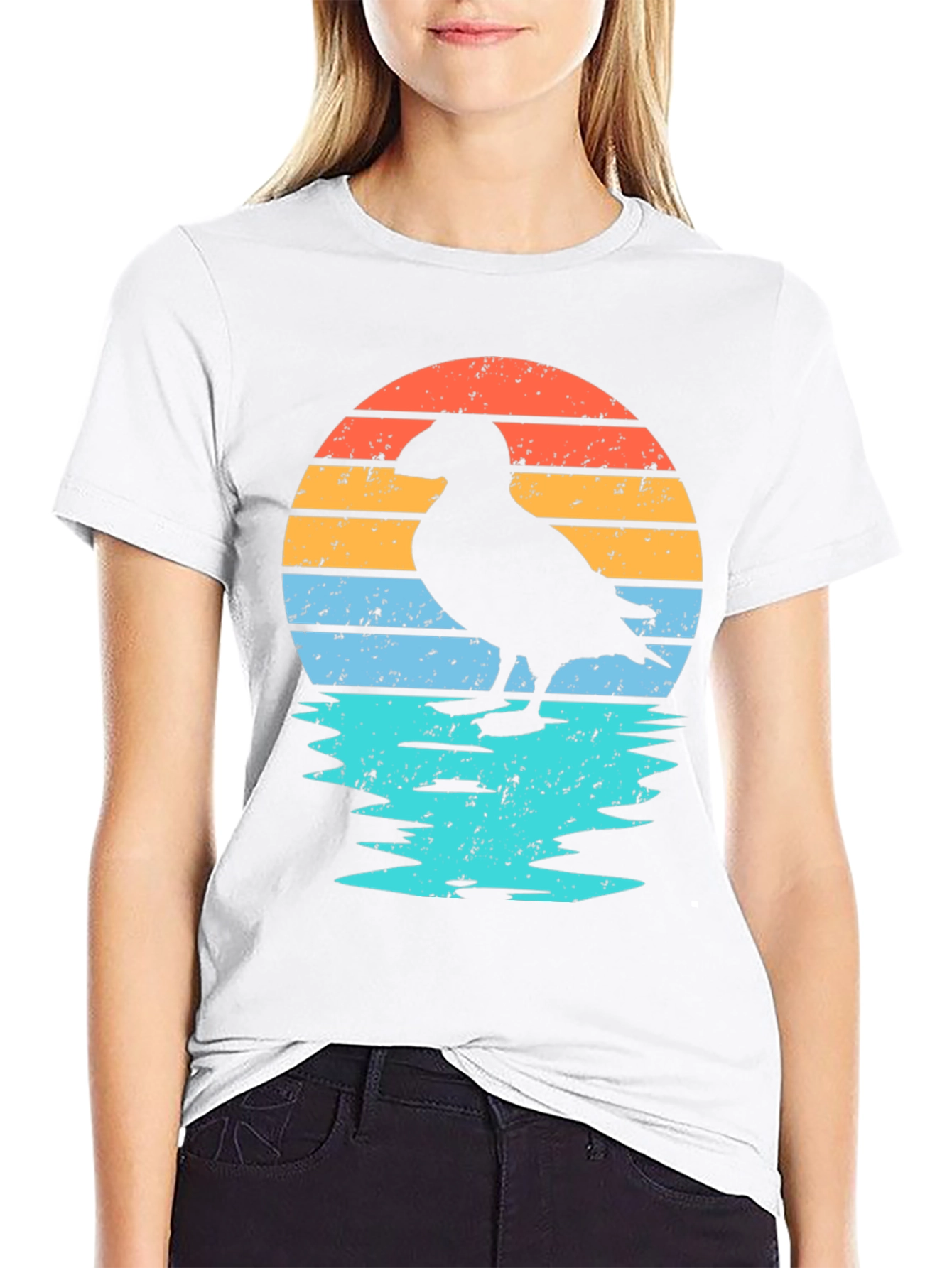 Camiseta Retro Puffin Sunset para Hombre