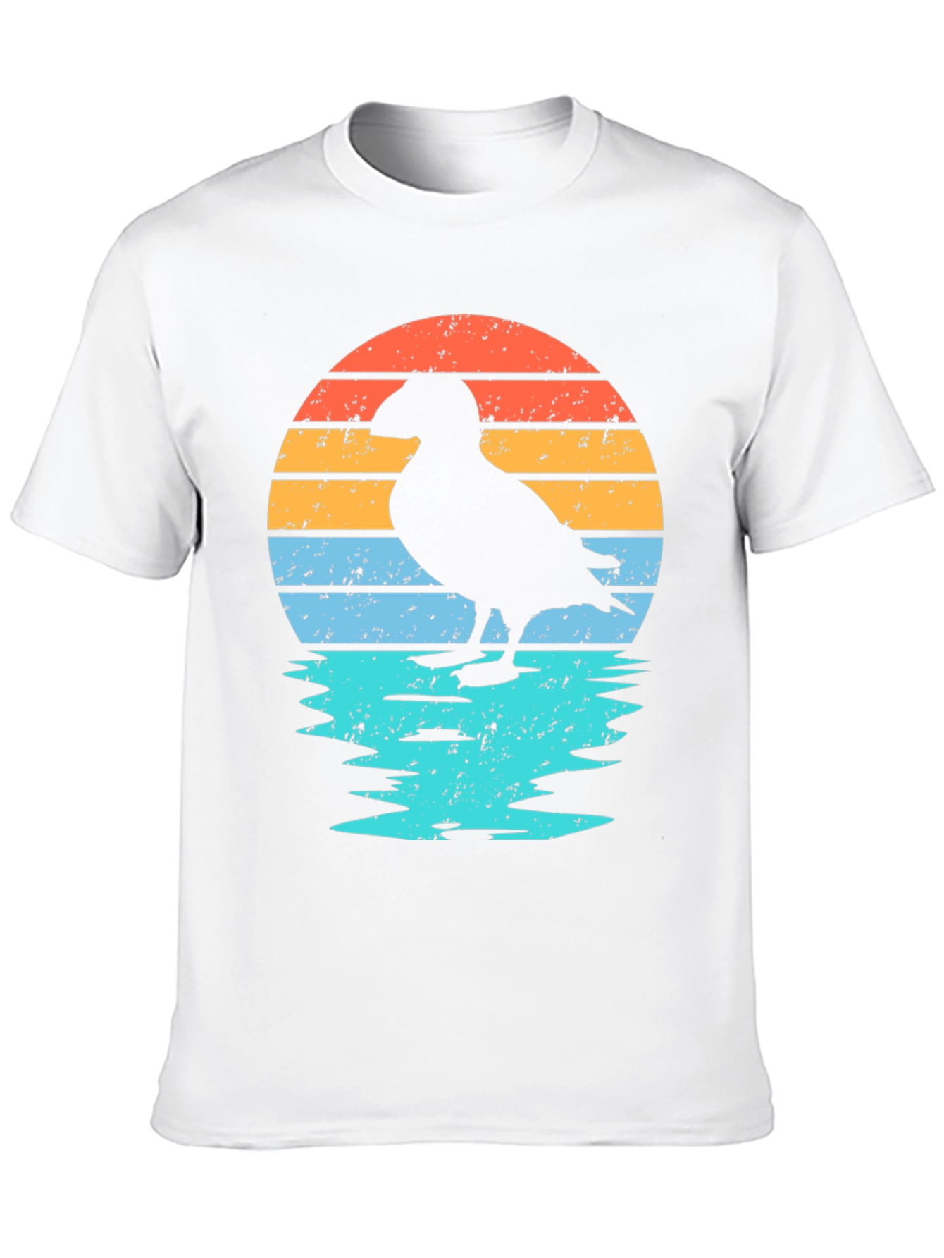 Camiseta Retro Puffin Sunset para Hombre