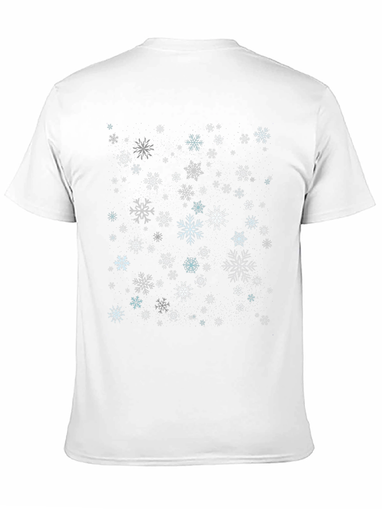 Camiseta Negra con Estampado de Copos de Nieve Invernal