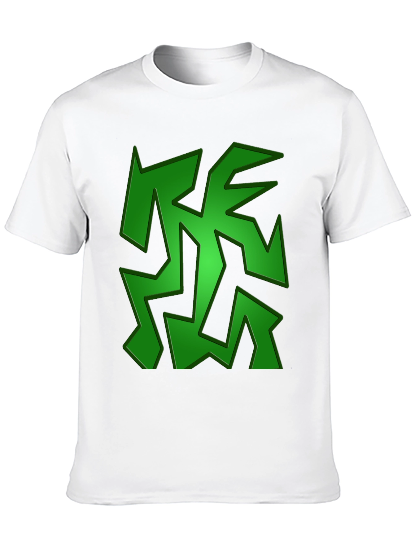 Camiseta Negra con Diseño Abstracto Verde
