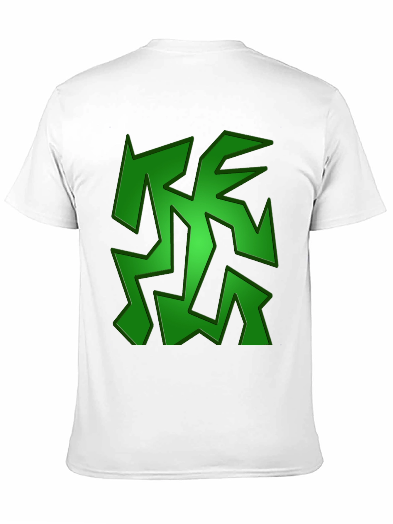 Camiseta Negra con Diseño Abstracto Verde