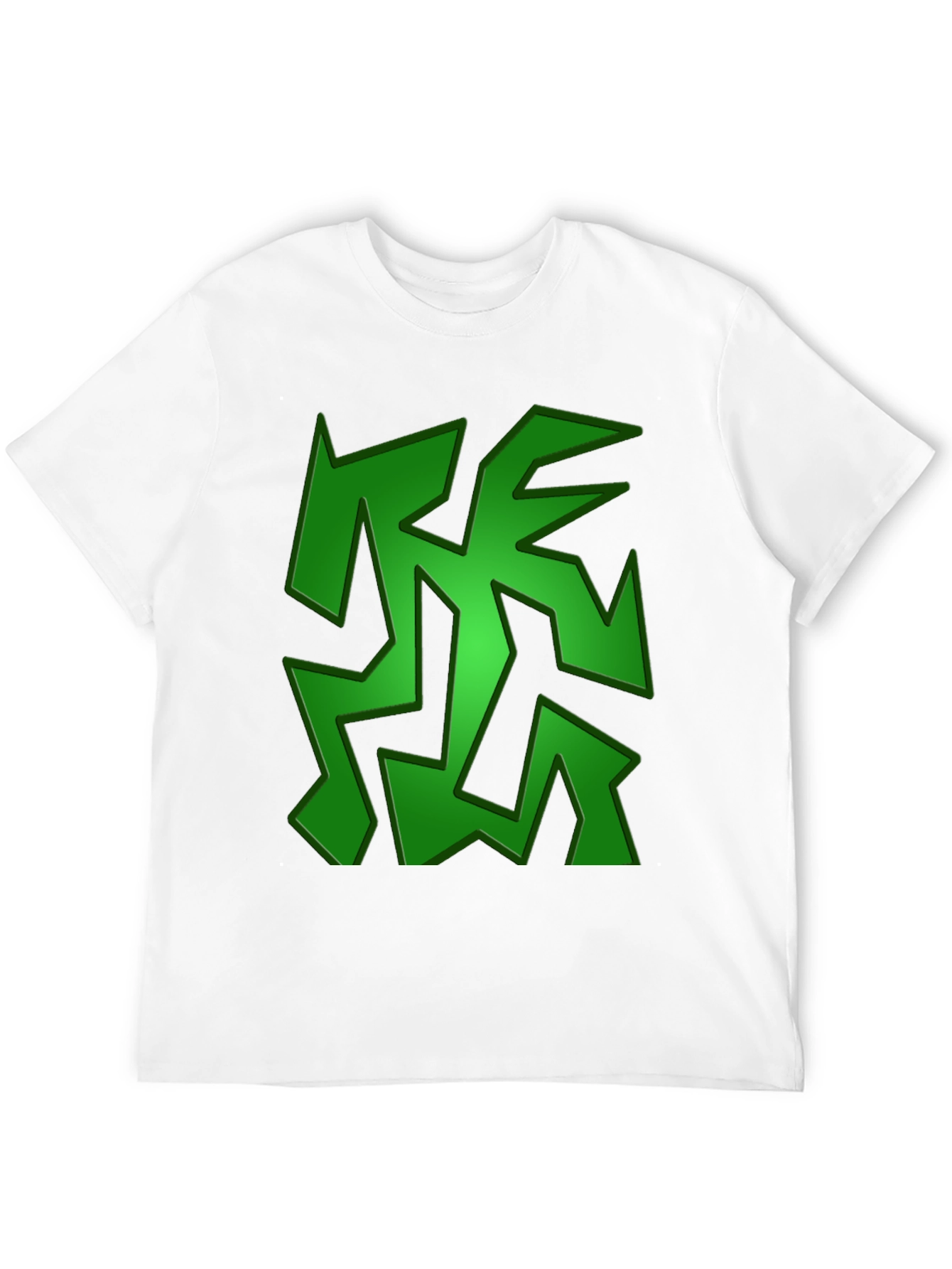 Camiseta Negra con Diseño Abstracto Verde
