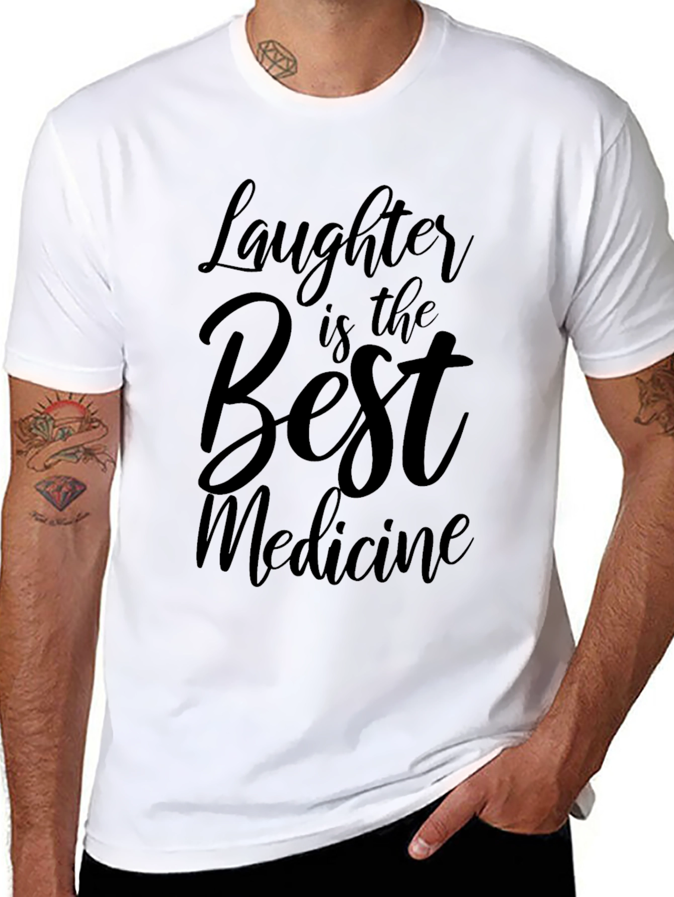 Camiseta Negra: La Risa es la Mejor Medicina