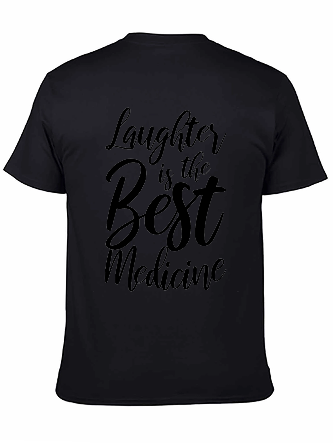 Camiseta Negra: La Risa es la Mejor Medicina