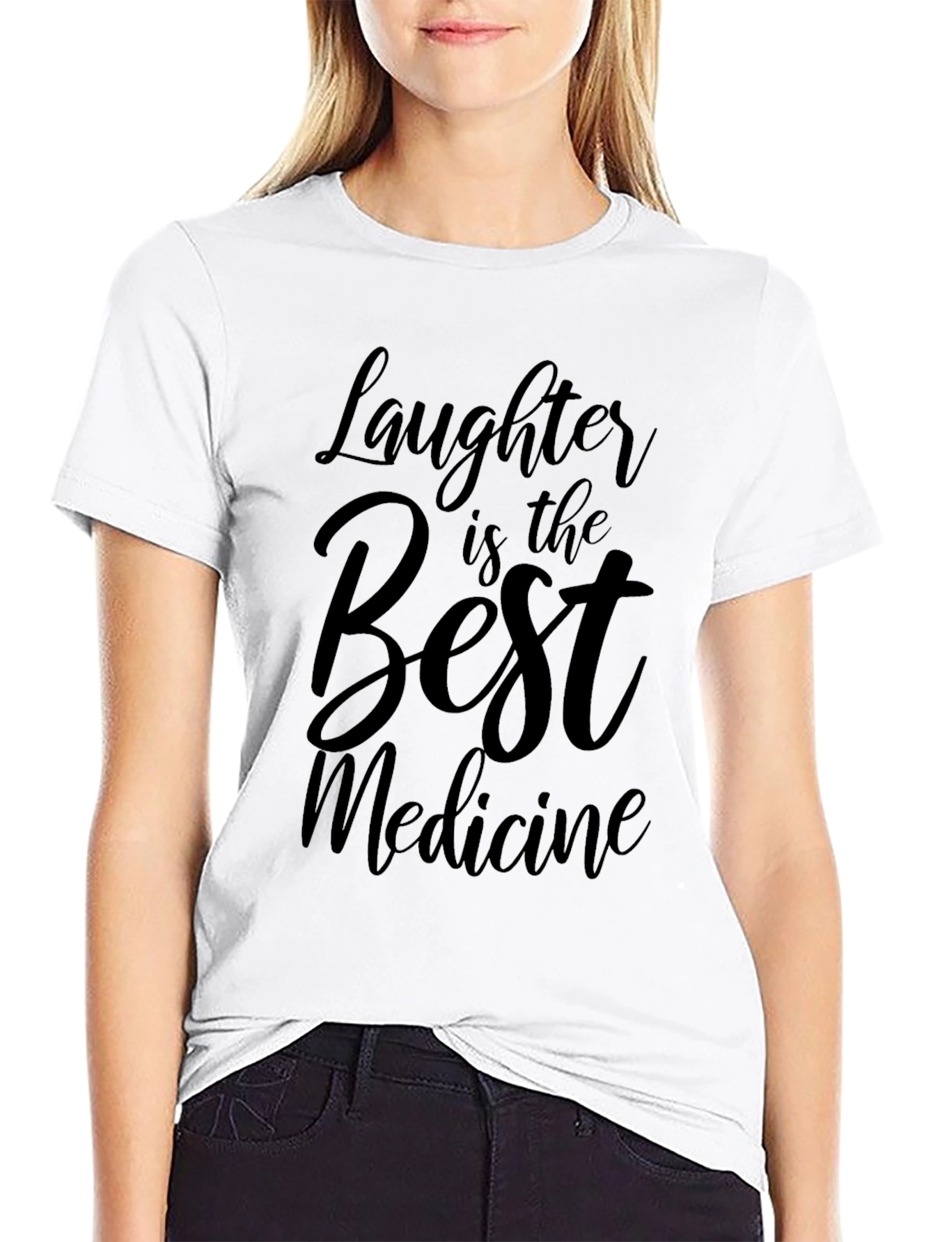 Camiseta Negra: La Risa es la Mejor Medicina