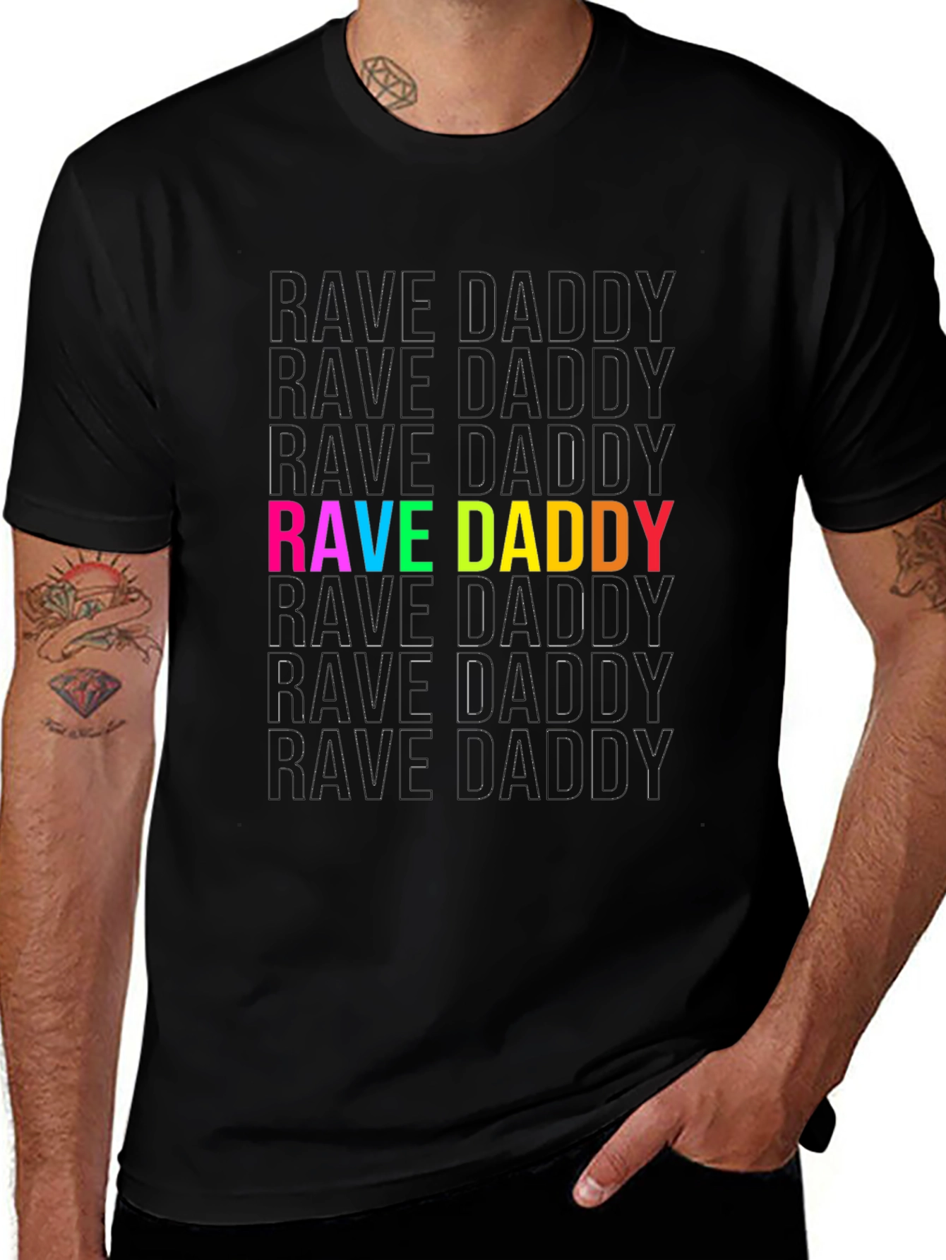 Camiseta Negra Rave Daddy para Hombre
