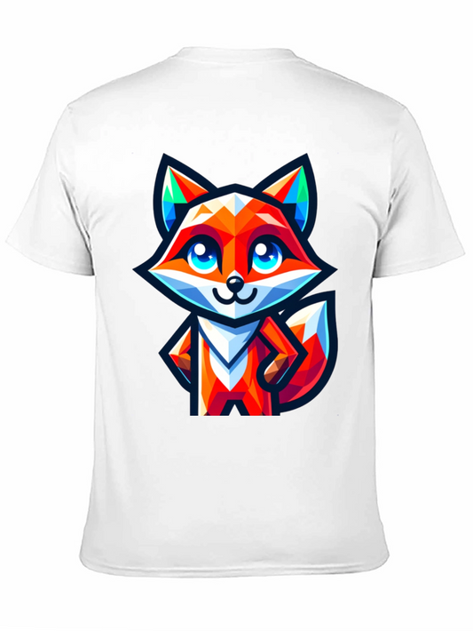 Camiseta Negra con Zorro Geométrico