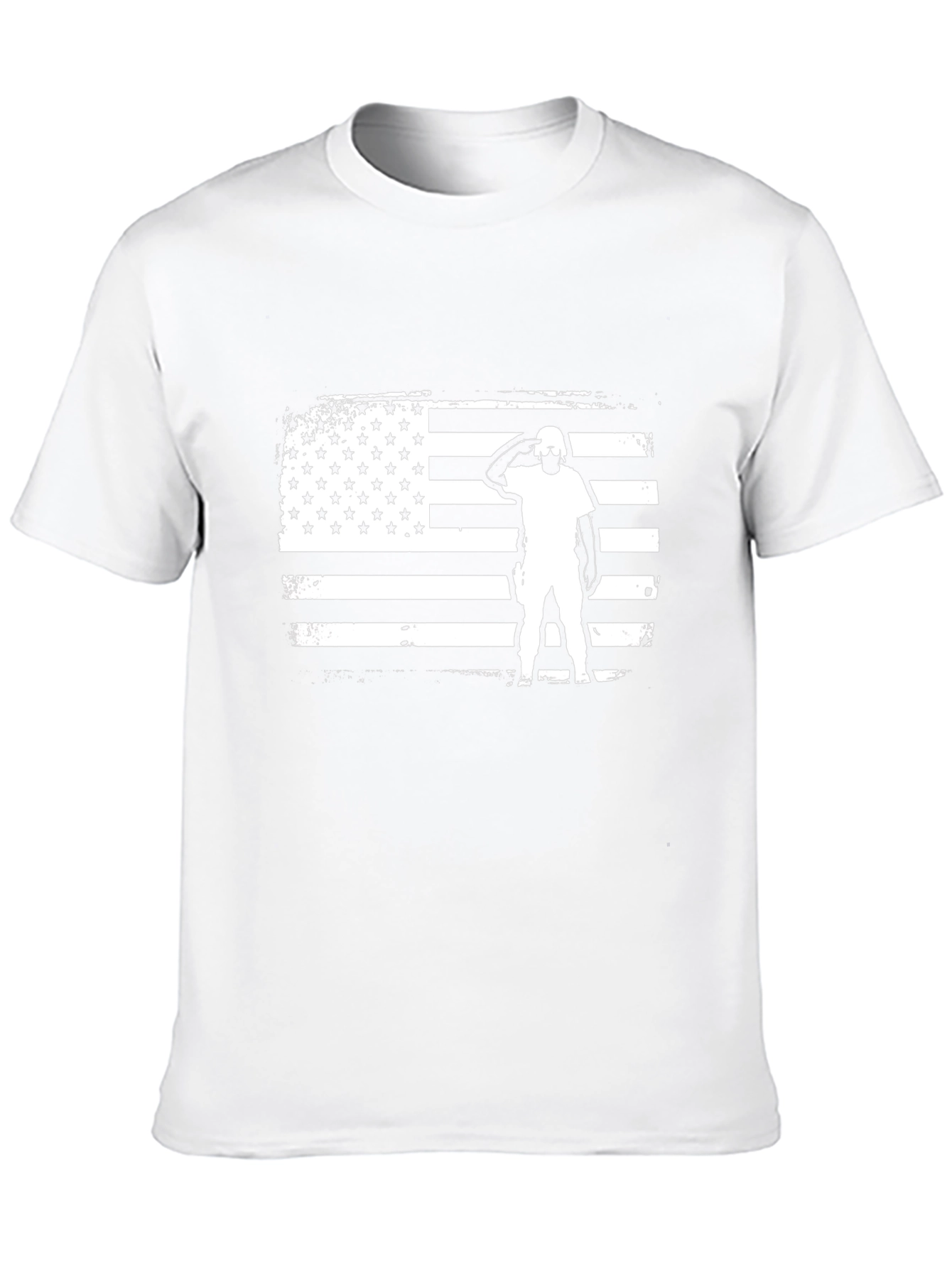 Camiseta Negra con Diseño de Bandera Americana Militar