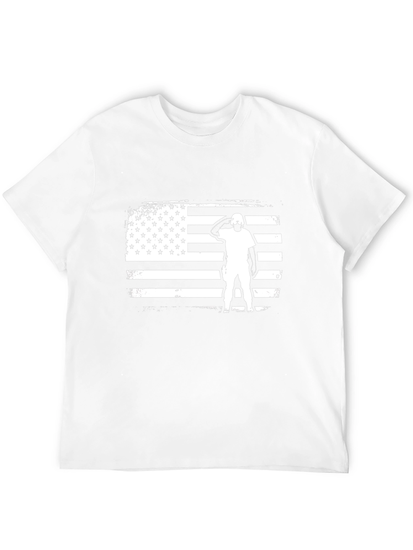 Camiseta Negra con Diseño de Bandera Americana Militar