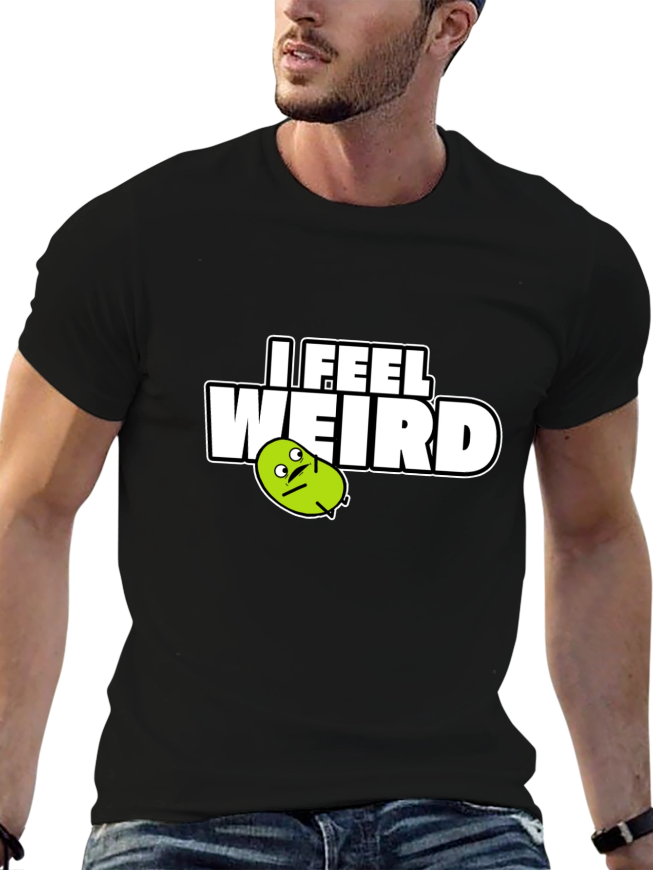 Camiseta Negra I Feel Weird para Hombre