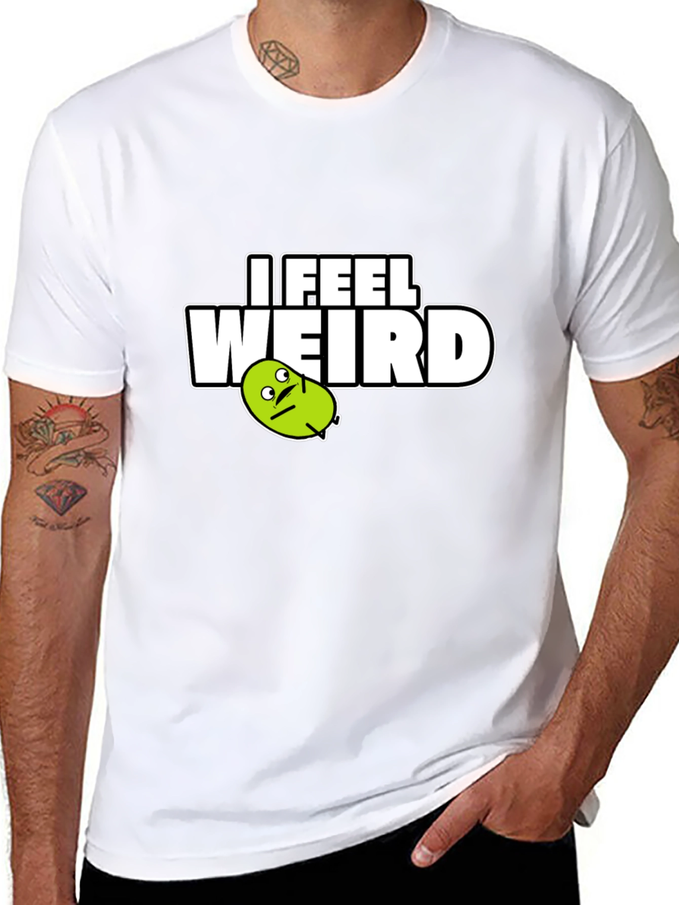 Camiseta Negra I Feel Weird para Hombre