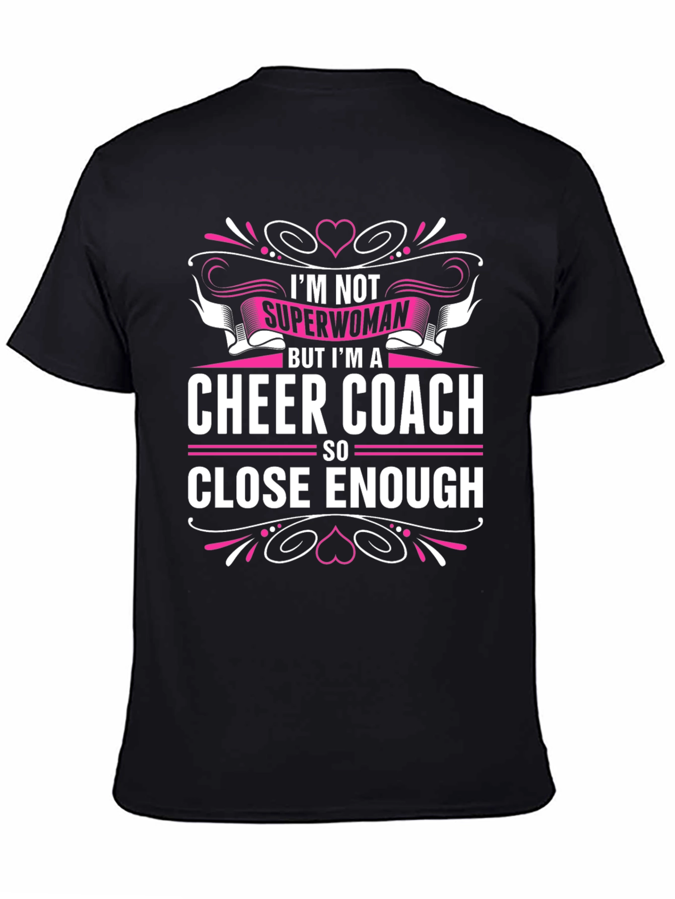 Camiseta Negra Cheer Coach Superwoman