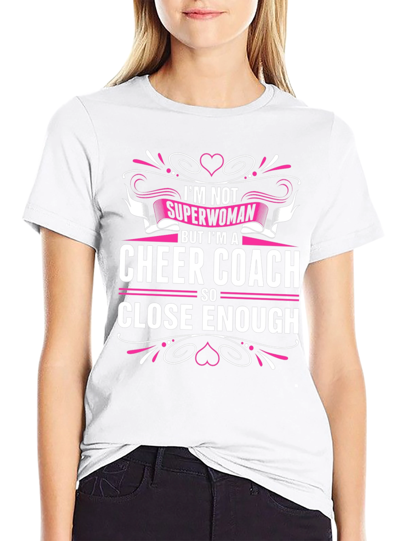 Camiseta Negra Cheer Coach Superwoman
