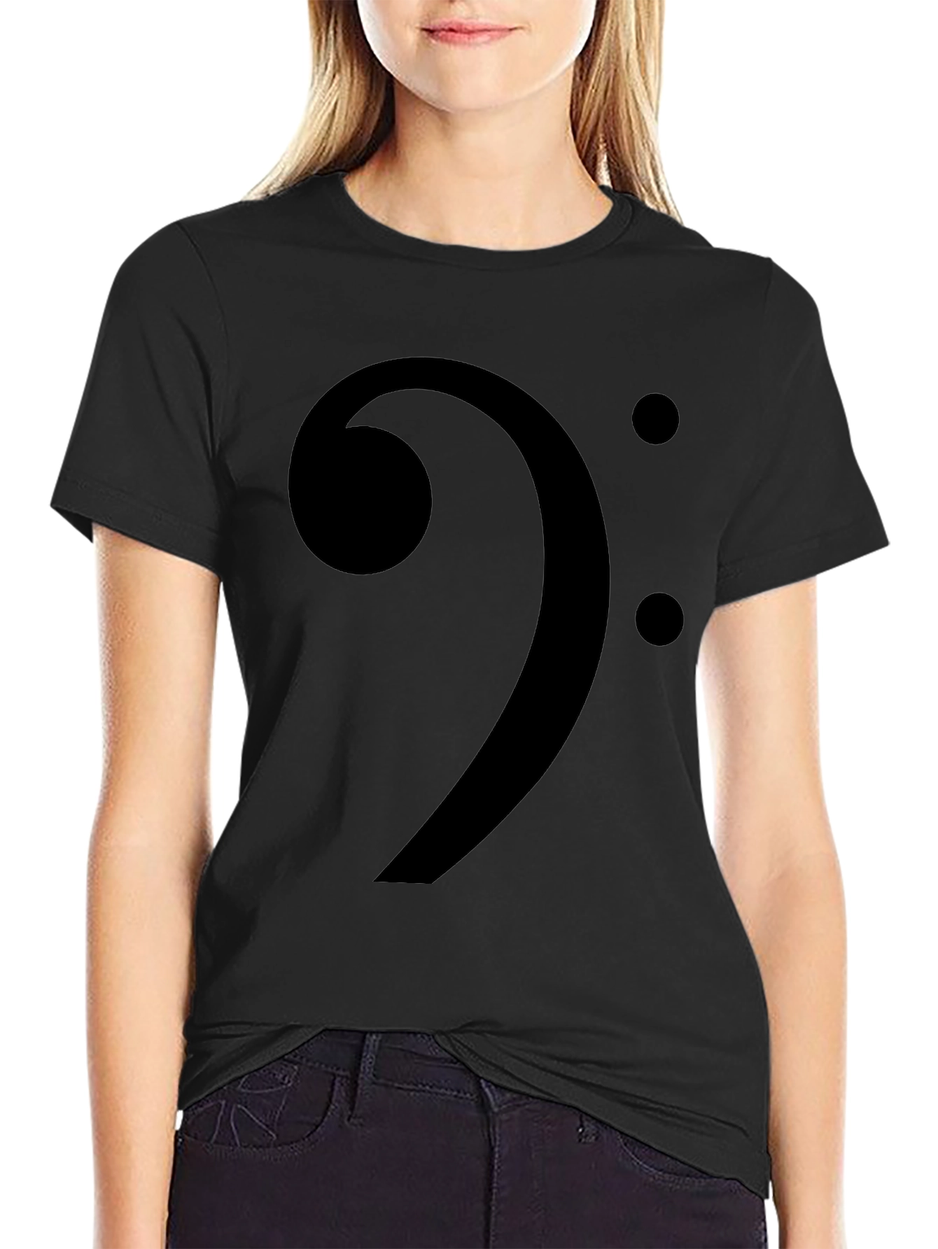 Camiseta Negra Clave de Fa Música