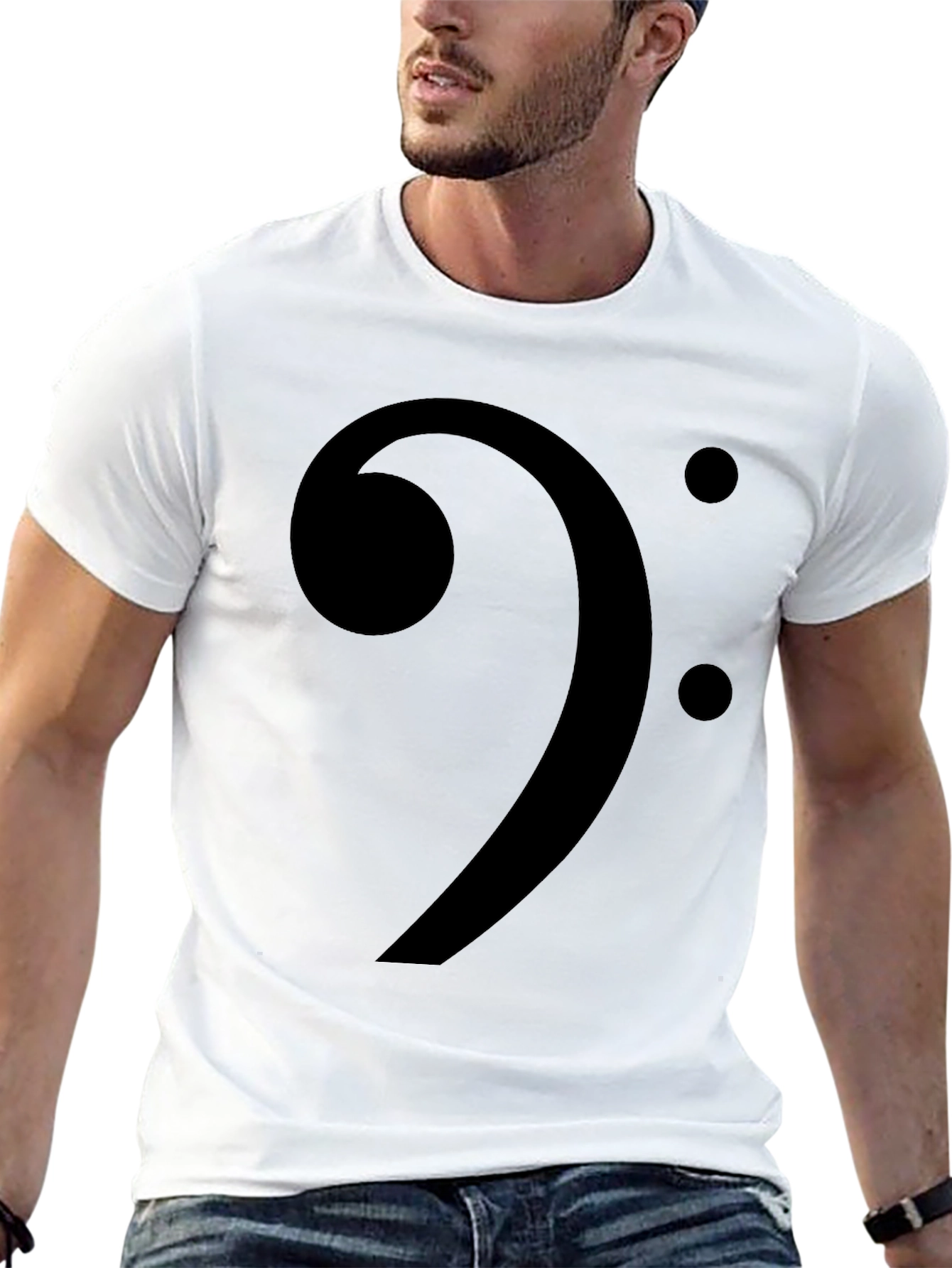 Camiseta Negra Clave de Fa Música