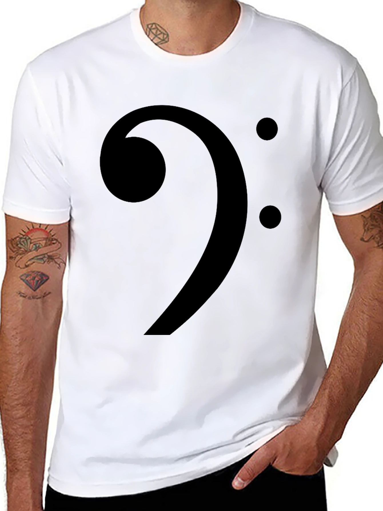 Camiseta Negra Clave de Fa Música
