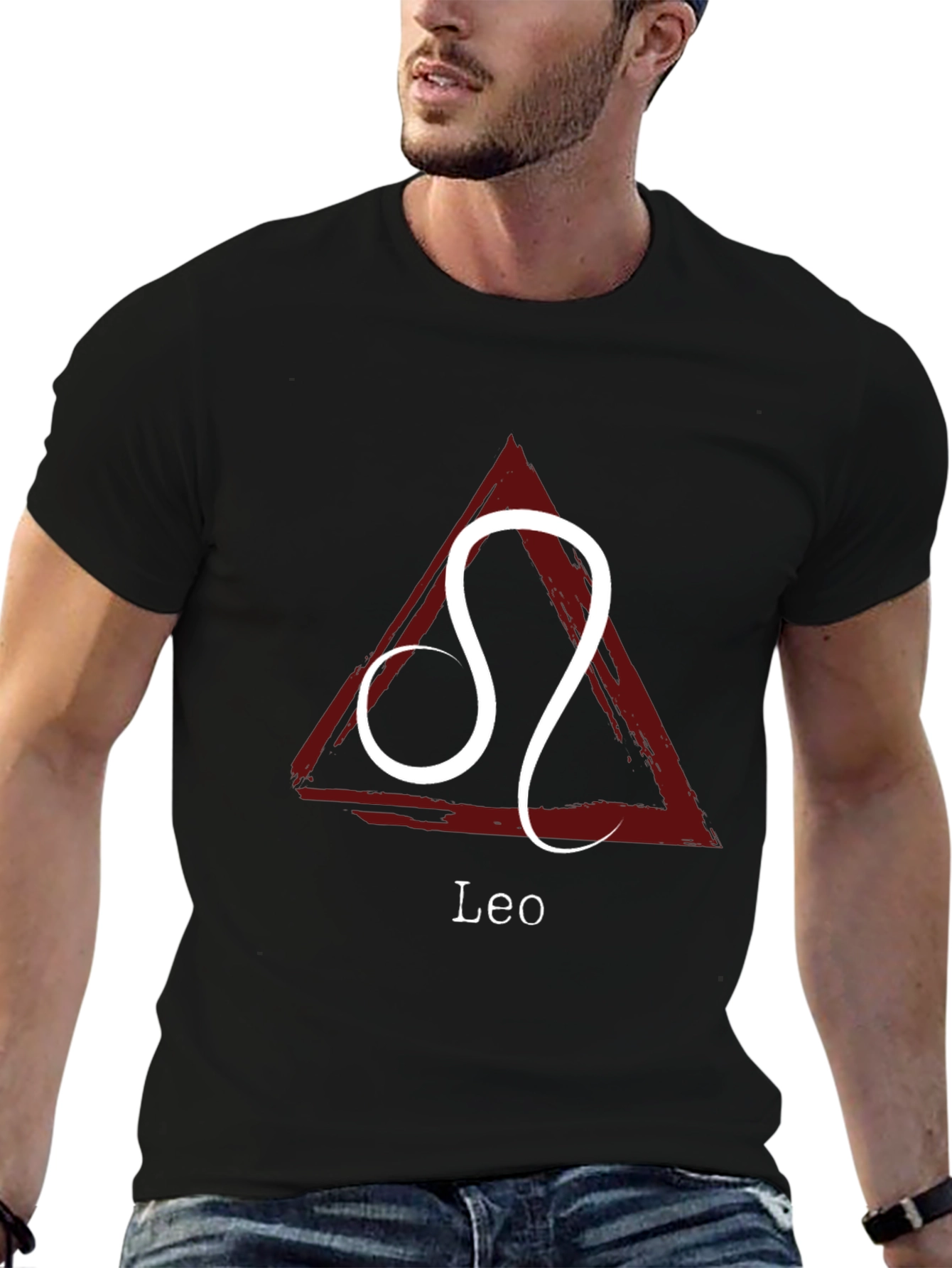 Camiseta Negra con Signo Zodiacal Leo
