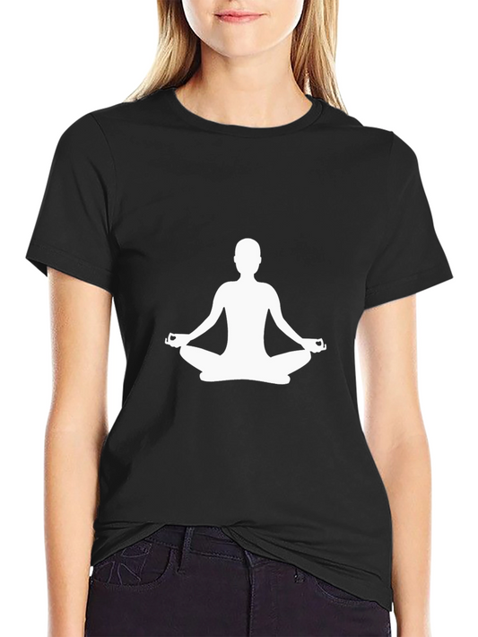 Camiseta Negra con Diseño de Yoga - Relájate con Estilo