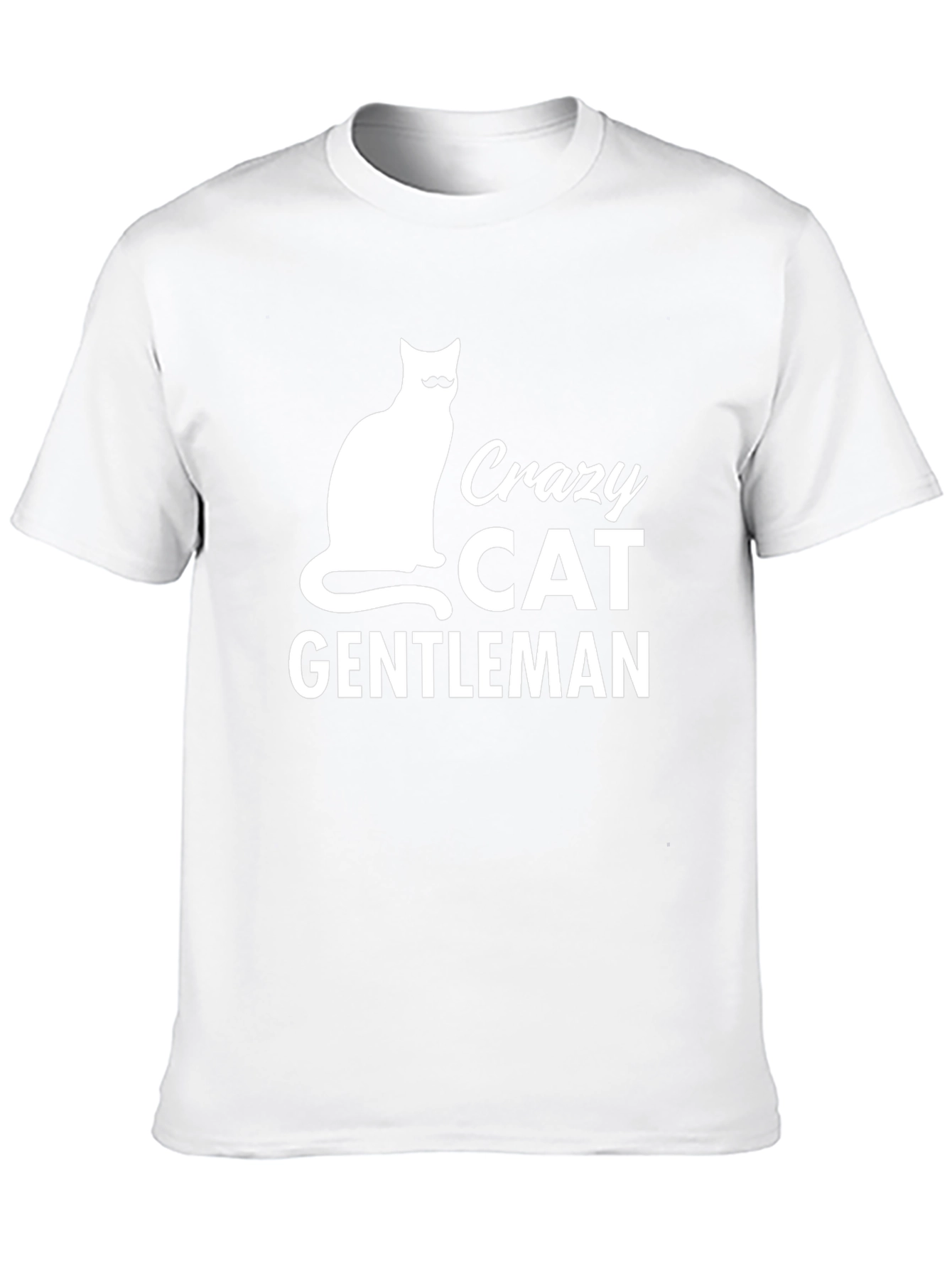 Camiseta Negra Hombre Crazy Cat Gentleman