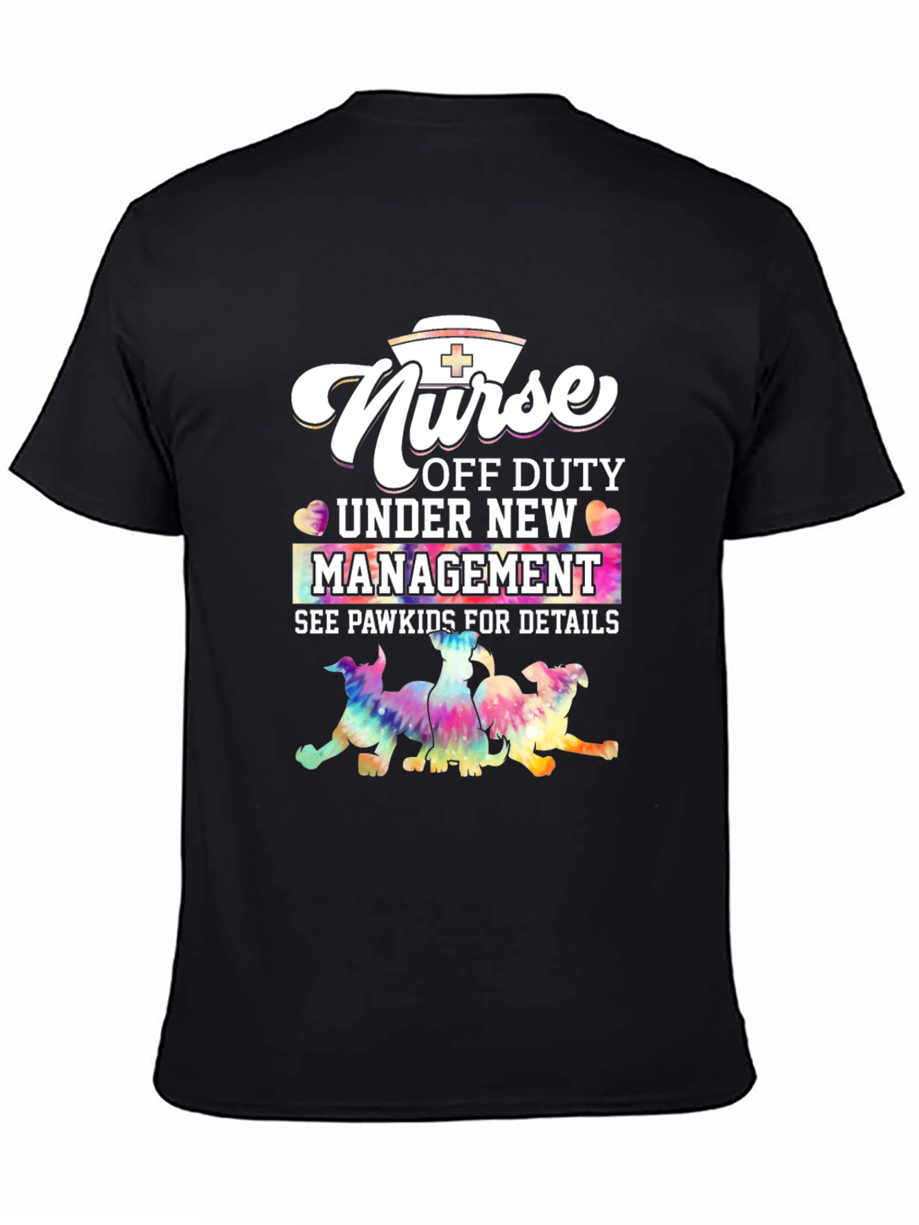 Camiseta Negra Nurse Off Duty - Pawkids Details