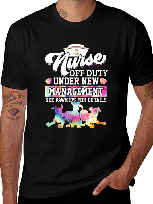 Camiseta Negra Nurse Off Duty - Pawkids Details