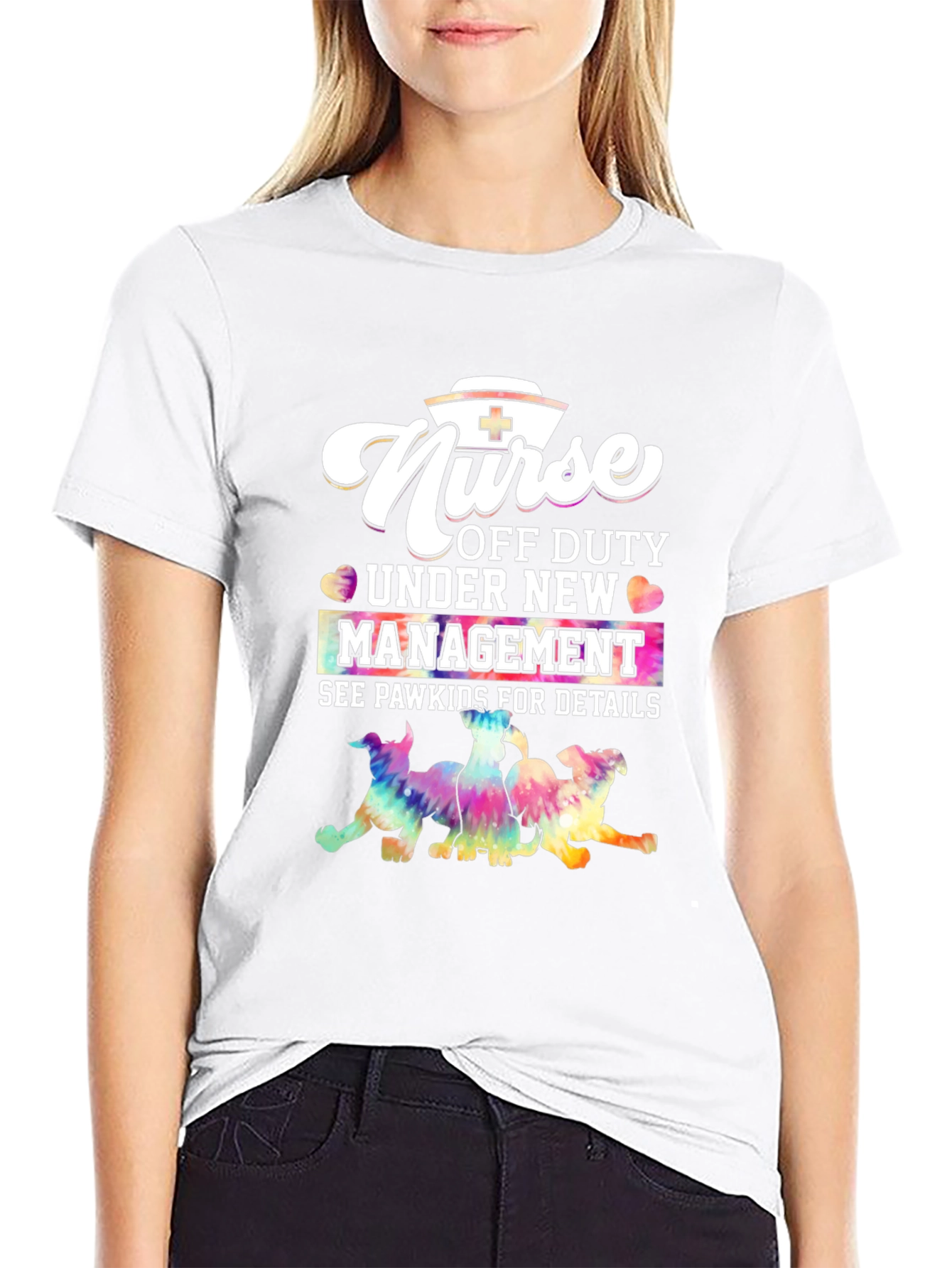 Camiseta Negra Nurse Off Duty - Pawkids Details