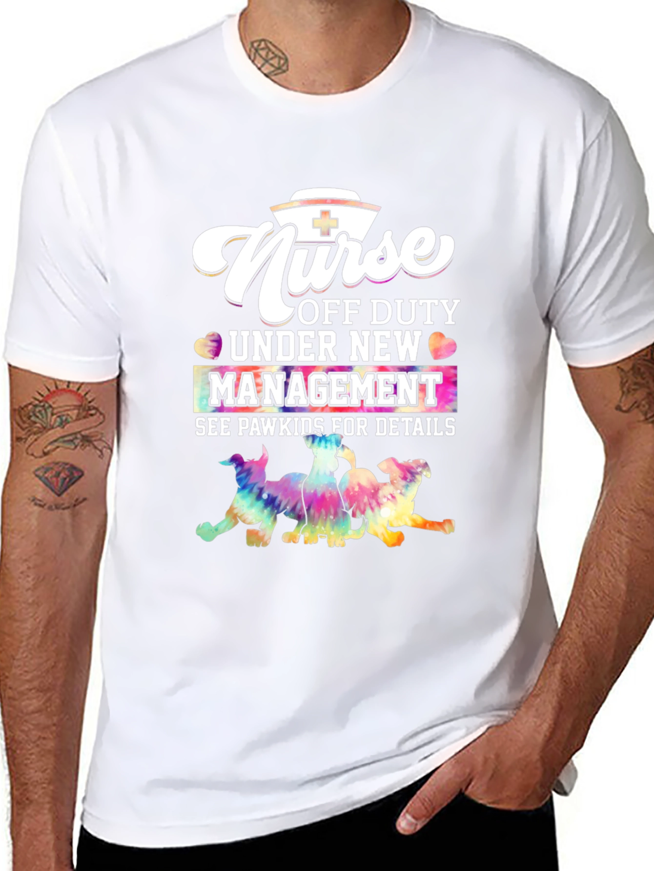 Camiseta Negra Nurse Off Duty - Pawkids Details