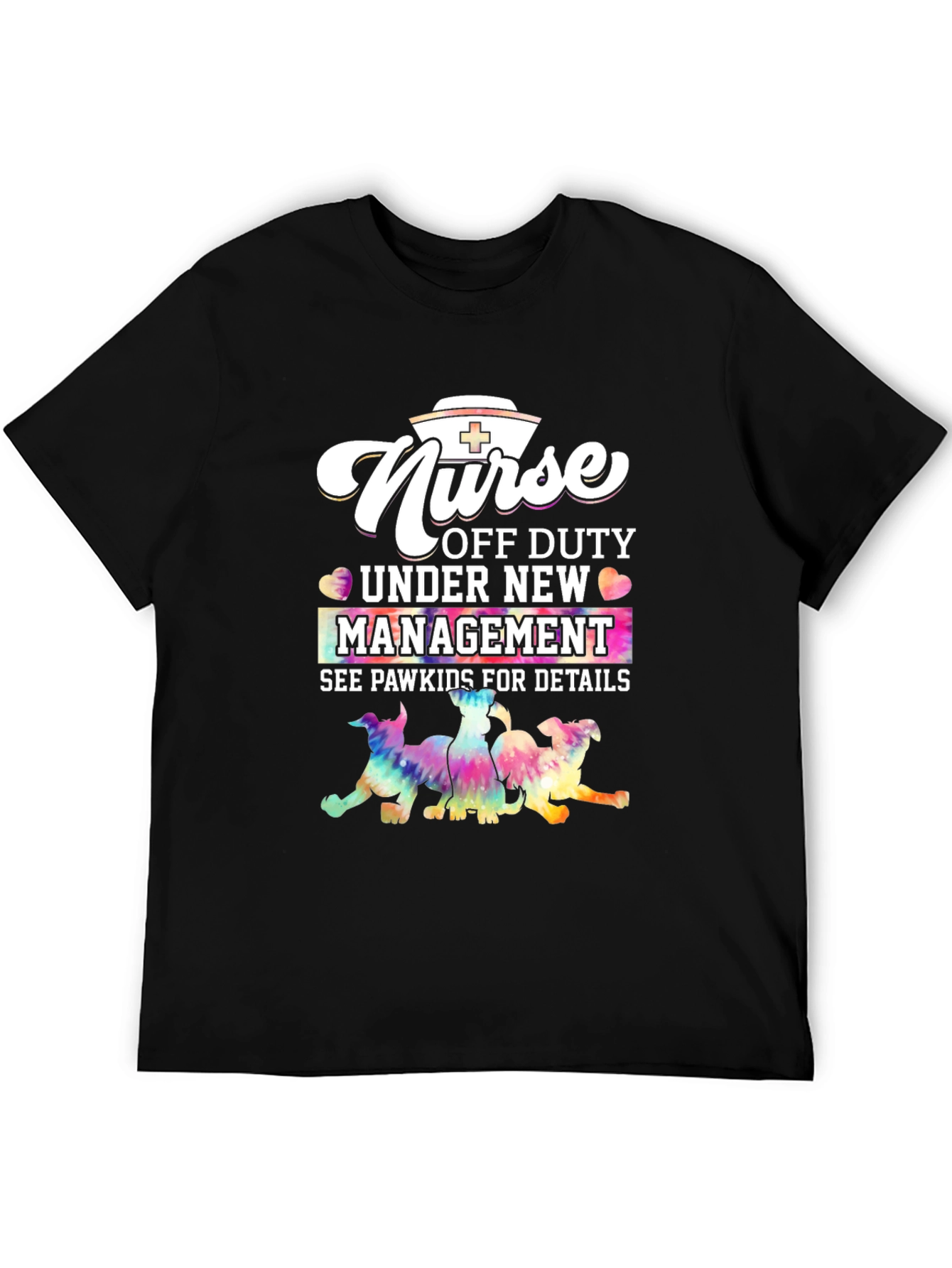Camiseta Negra Nurse Off Duty - Pawkids Details