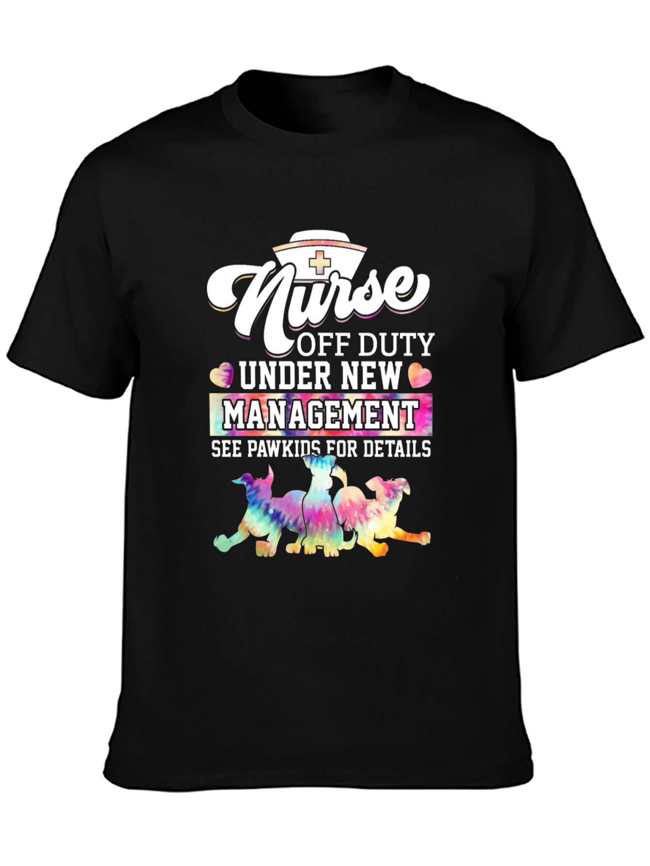 Camiseta Negra Nurse Off Duty - Pawkids Details