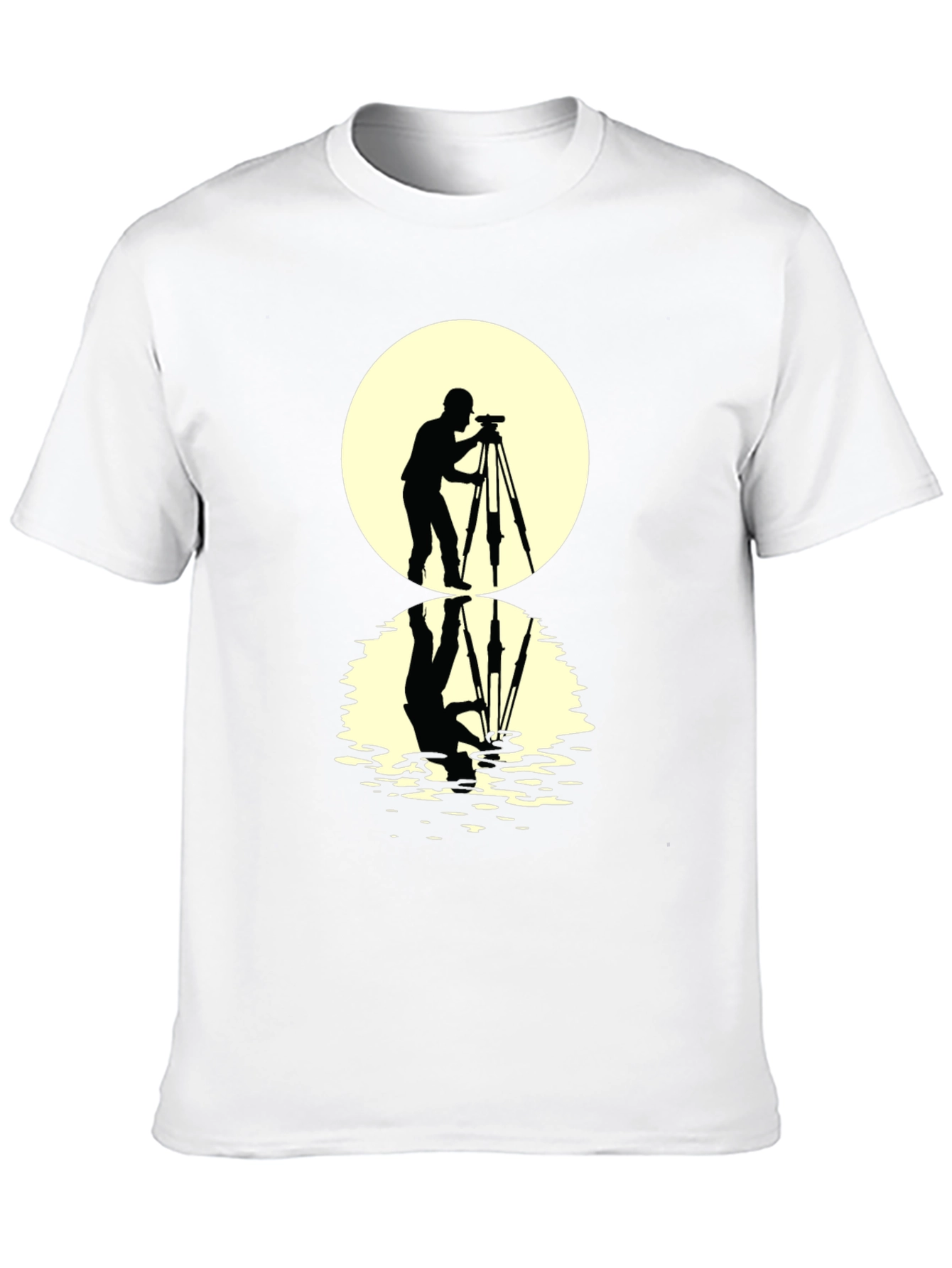 Camiseta Negra con Diseño de Fotógrafo y Reflejo