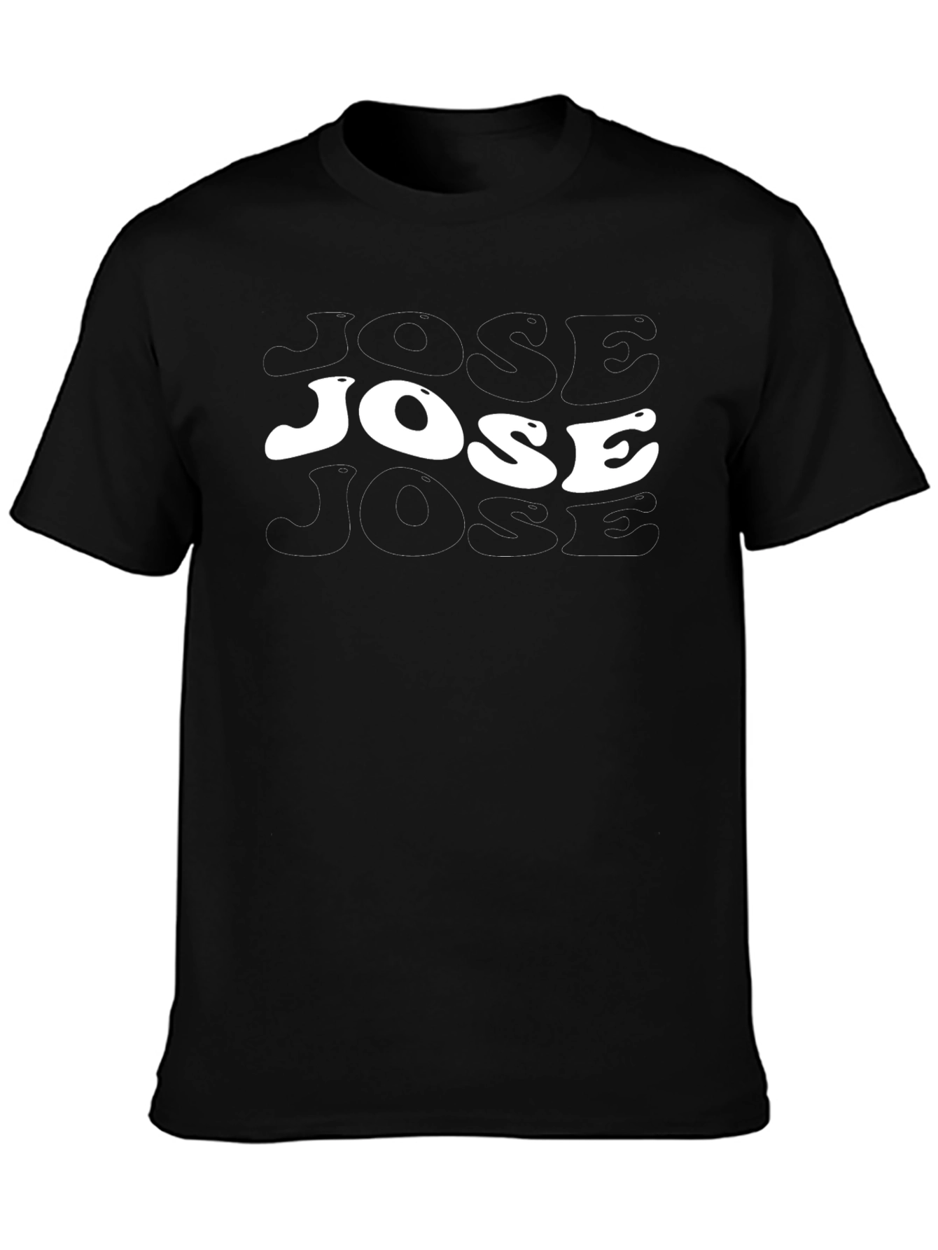 Camiseta Negra con Diseño Jose Retro