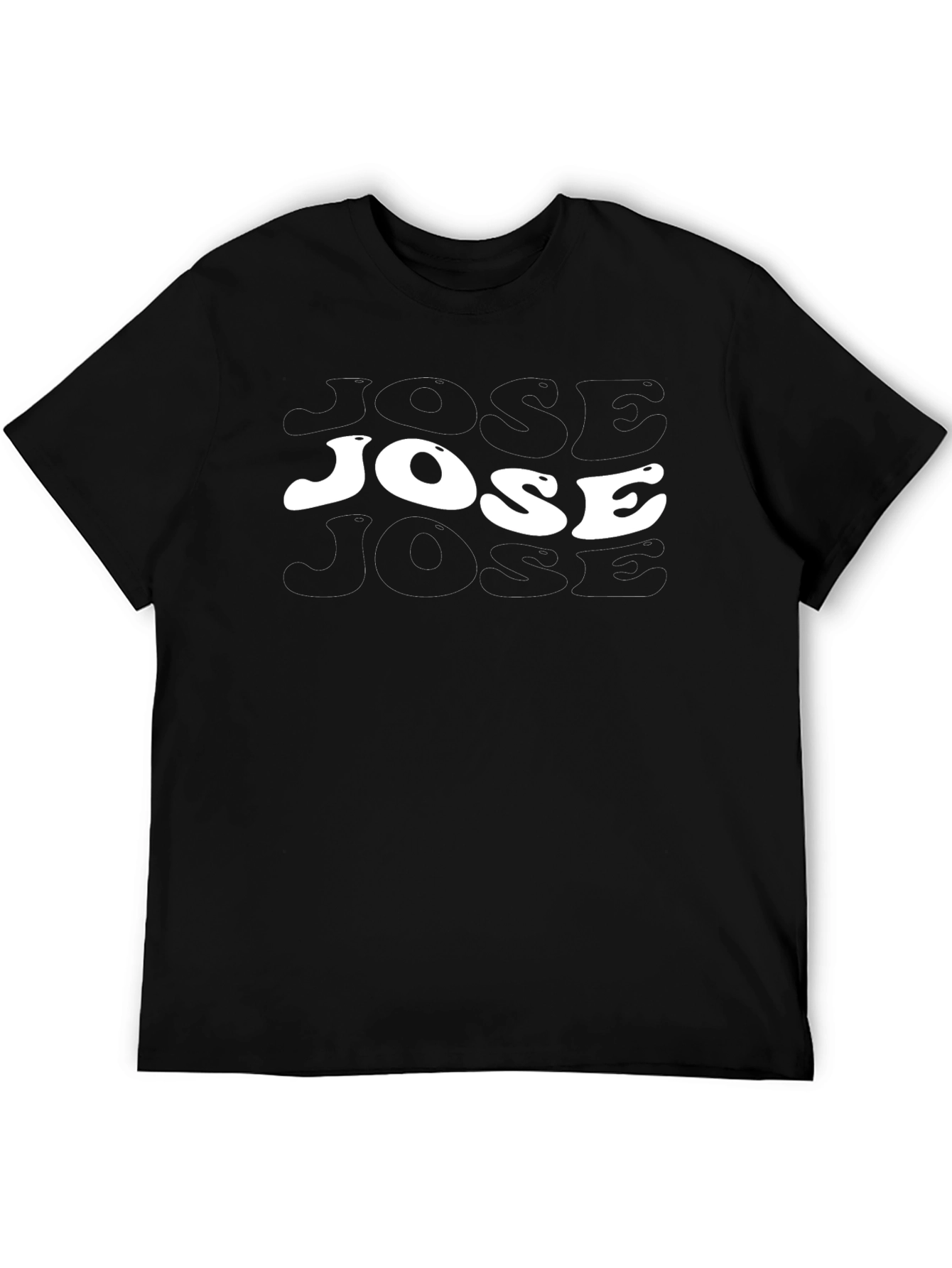 Camiseta Negra con Diseño Jose Retro