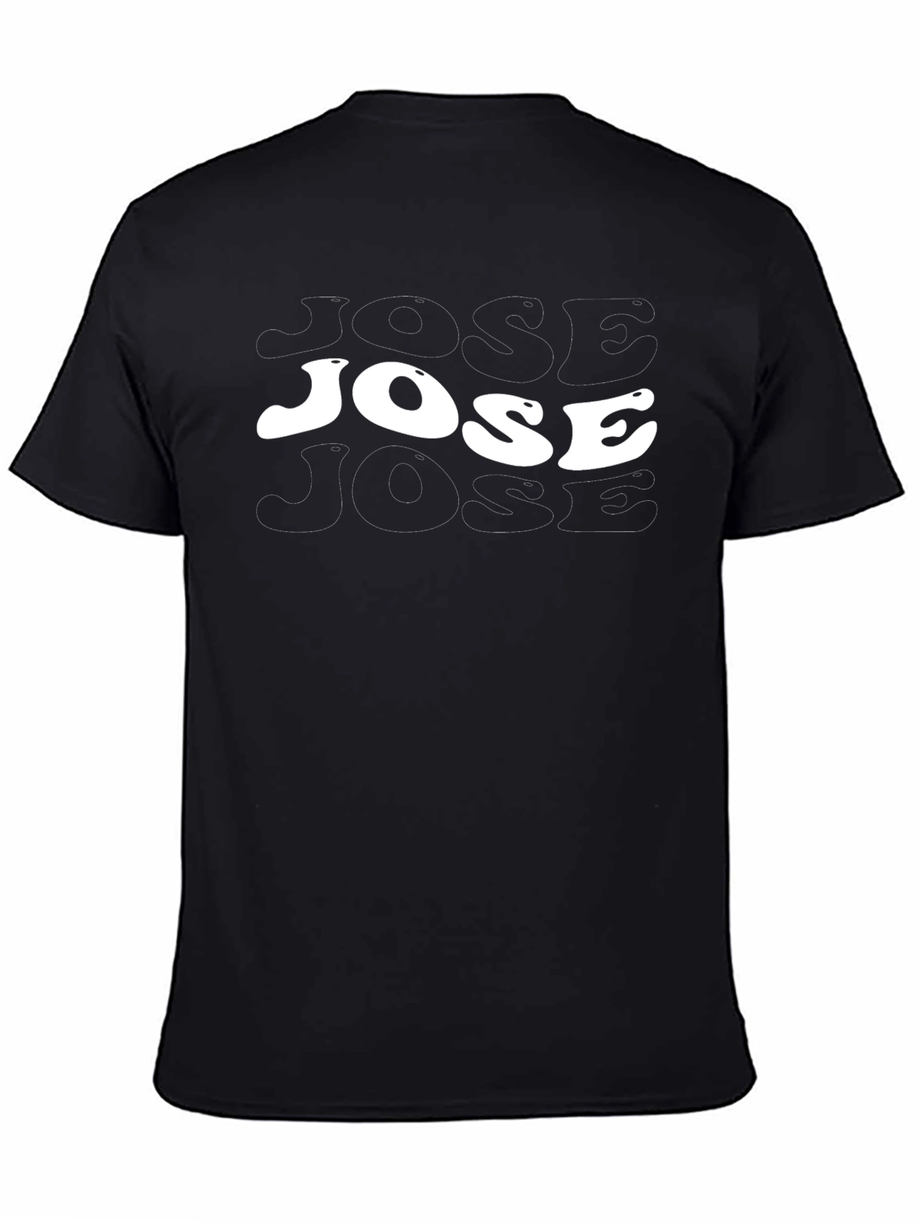 Camiseta Negra con Diseño Jose Retro