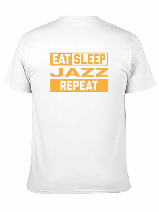 Camiseta Negra Hombre Eat Sleep Jazz Repeat