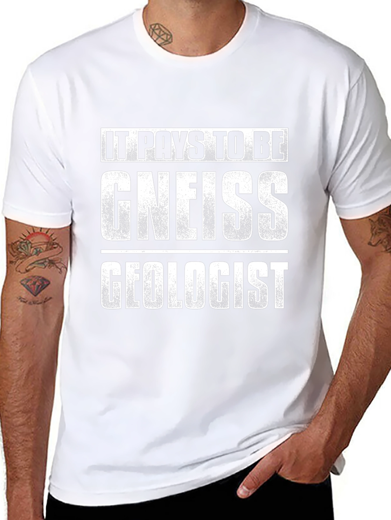 Camiseta Negra: Paga Ser Un Geólogo Gneiss